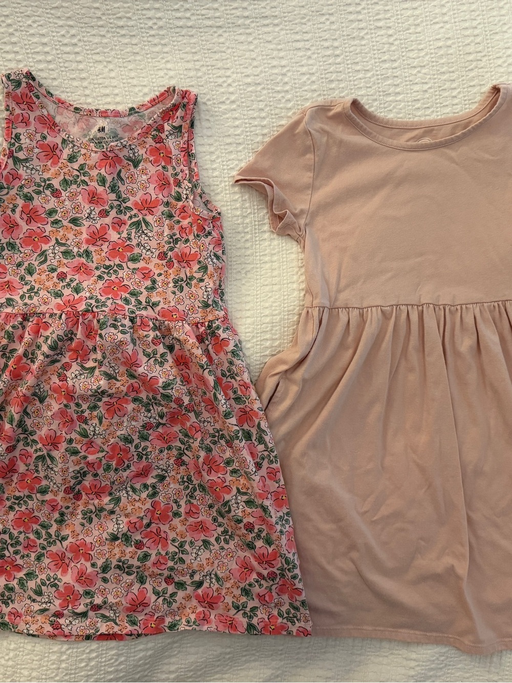 Girls' Pink Floral & Blush Twirl Dresses - Pack of 2